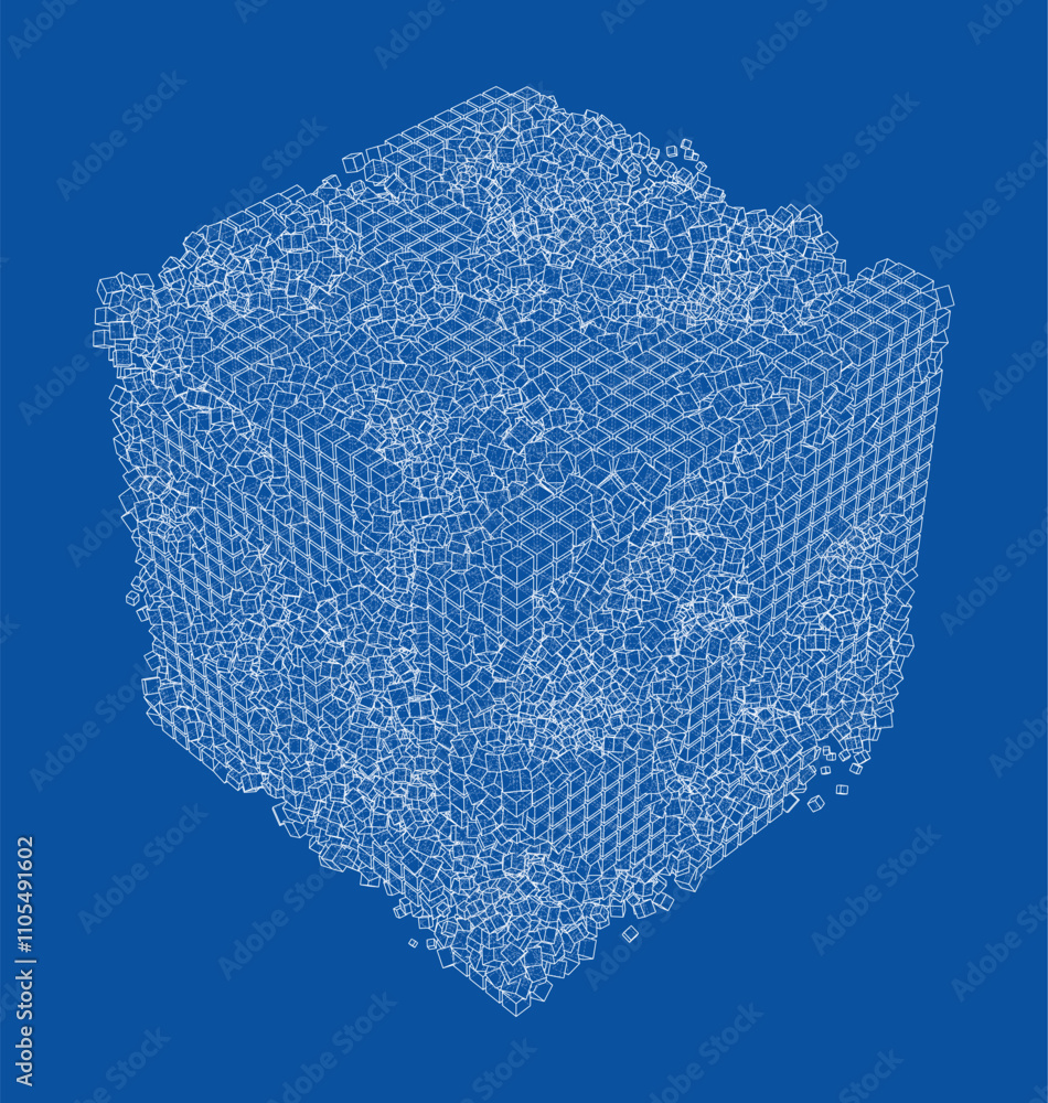 Poster wireframe boxes. sketch style