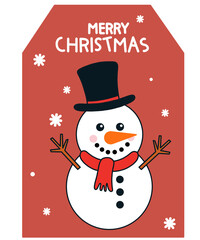 christmas card with snowman