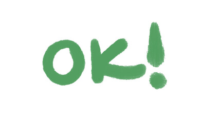 Tilde OK dibujo a mano marcador pintura acuarela irregular sin fondo, verde