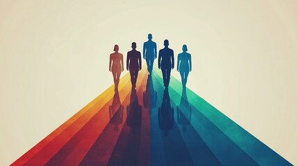 Minimalist Silhouette Figures Symbolize Elegant Leadership Concept