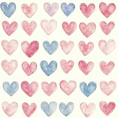 Fototapeta premium hearts seamless pattern