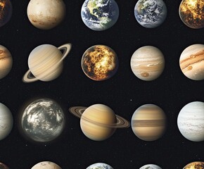 seamless planets of solar system pattern