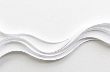 Obraz premium Curved layers of white paper create a dynamic, flowing texture against a smooth, clean background