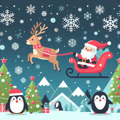santa claus and reindeer