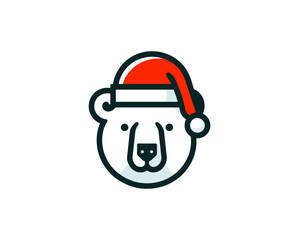 
Christmas Polar Bear Logo Design Icon Vector Illustration