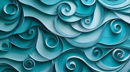 A luxurious abstract representation of teal silk  white and blue waves, perfect for elegant and modern designs ,modern corporate backgrounds and sleek design elements