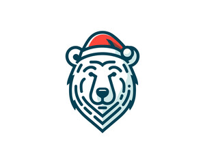 
Christmas Polar Bear Logo Design Icon Vector Illustration