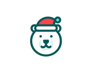 
Christmas Polar Bear Logo Design Icon Vector Illustration