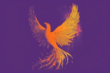 Obraz premium A Fiery Phoenix Bird Soaring In Flight