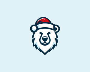 
Christmas Polar Bear Logo Design Icon Vector Illustration