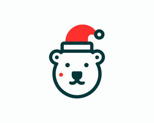 
Christmas Polar Bear Logo Design Icon Vector Illustration