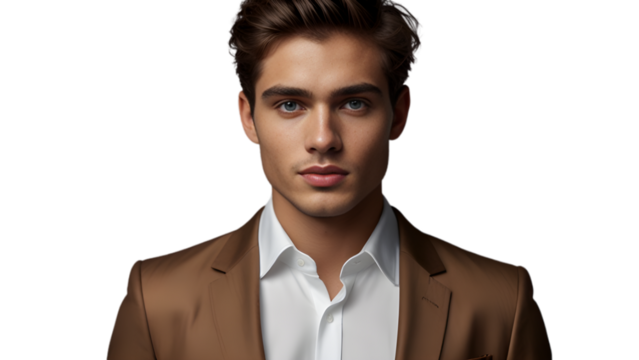 A stylish male fashion model on a transparent background