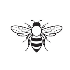 Fototapeta premium Simple bee outline coloring page for kids, ideal for creative activities and educational purposes