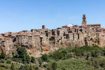 Pitigliano - the picturesque medieval town founded in Etruscan time on the tuff hill in Tuscany, Italy.