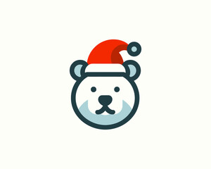 
Christmas Polar Bear Logo Design Icon Vector Illustration