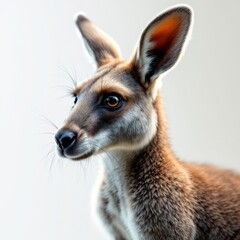 Fototapeta premium A comprehensive view of a grey kangaroo.