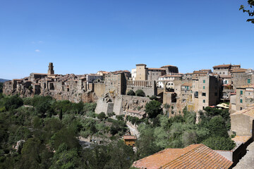 Pitigliano - the picturesque medieval town founded in Etruscan time on the tuff hill in Tuscany, Italy.