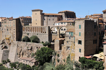 Pitigliano - the picturesque medieval town founded in Etruscan time on the tuff hill in Tuscany, Italy.