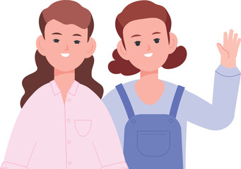 Fototapeta premium Two sisters together. Girls portrait. Female siblings