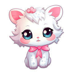 Cute little cat cartoon transparent background PNG
