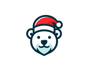 
Christmas Polar Bear Logo Design Icon Vector Illustration