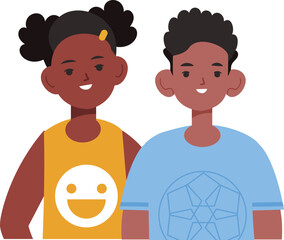 African american siblings. Black girl and boy portrait