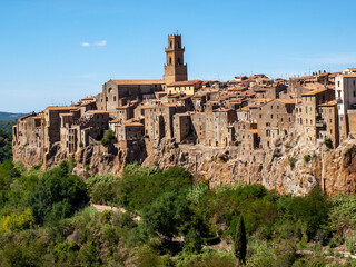 Pitigliano - the picturesque medieval town founded in Etruscan time on the tuff hill in Tuscany, Italy.