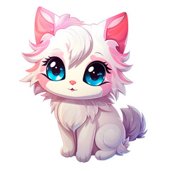 Cute little cat cartoon transparent background PNG