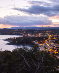 Sunset over the town of Llafranc 