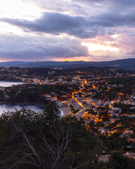 Sunset over the town of Llafranc 