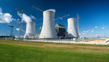 Fototapeta premium design the construction of a new nuclear power plant