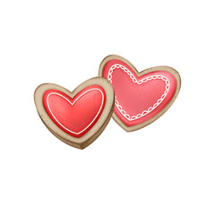 A collection of illustrations for Valentine's Day. Hand-drawn illustrations of candles, flowers, envelopes and sweets