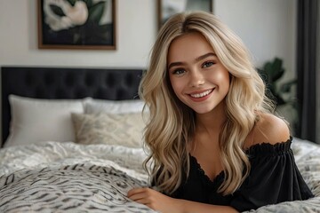 Naklejka premium woman in a bedroom