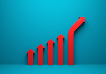 arrows as increasing inflation symbol - 3D illustration