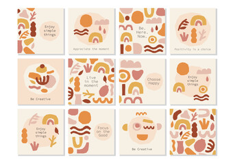 Fototapeta premium Every day motivation as set of creative trendy abstractWeb