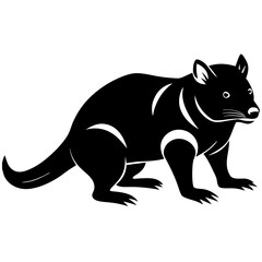 Vector artwork of a Tasmanian devil, a fierce carnivorous wild animal, depicted in a detailed and dynamic digital illustration.