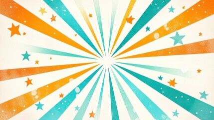 Fototapeta premium a starburst pattern with retro gradients and bold highlights in a flat vector style, on white.