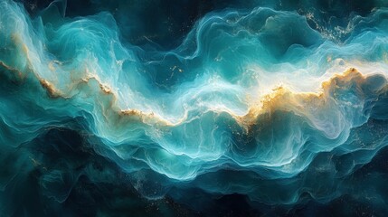 Obraz premium Colorful abstract cosmic wave in deep blue tones showcasing swirling patterns and textures