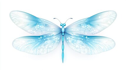 Transparent dragonfly wings clipart in flat style with a soft gradient, isolated on a clean white background.