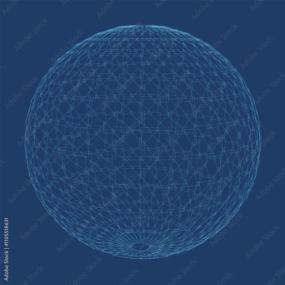 Poster abstract vector sphere. futuristic technology wireframe mesh polygonal element. connection structure