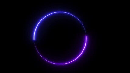 Colorful neon circle frame loading icon animation. lines Blinking Loop Animation. Abstract circle loading frame animation.