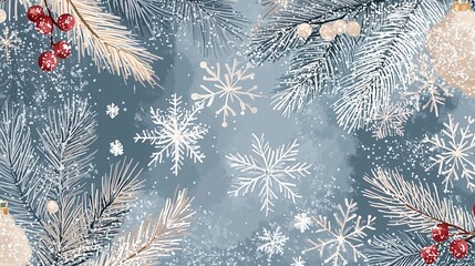 Festive Christmas backdrop embellished with delicate snowflakes, a perfect backdrop for your holiday designs. This versatile vector EPS file allows for seamless editing and customization