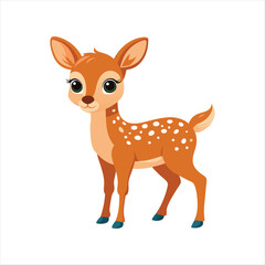 A baby deer with a white background