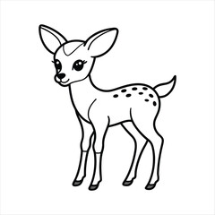 A baby deer with a white background