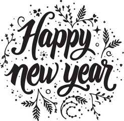 happy new year typography vector design