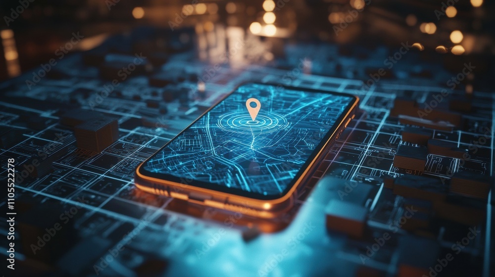 Poster interactive holographic maps gps-enabled smartphone visualization in urban spaces