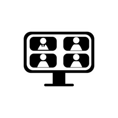 Zoom Online Meeting icon vector, teamwork and collaboration flat vector icon. business icon