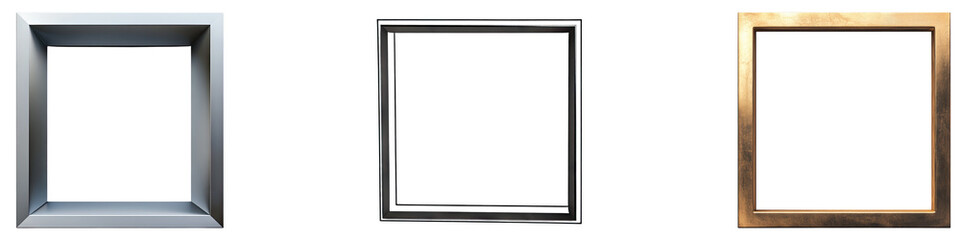 Parallelogram frame isolated on transparent background, Set of