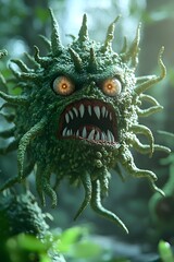 Obraz premium The dangerous bacteria, which appear to reflect the seriousness of potentially dangerous infectious diseases, are designed to emphasize the importance of health care through engaging visual media.