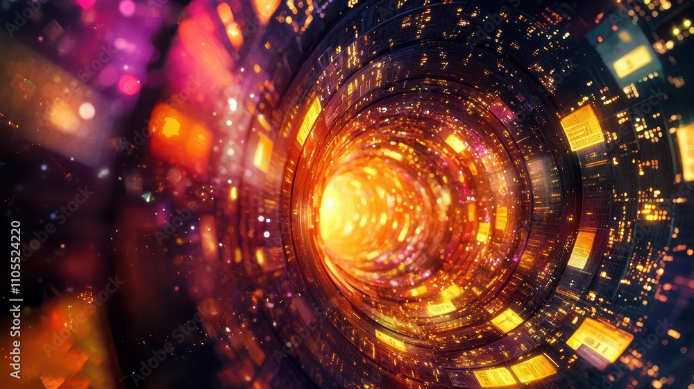 Poster tech insights visualizing encrypted files across the digital galaxy of cyber space